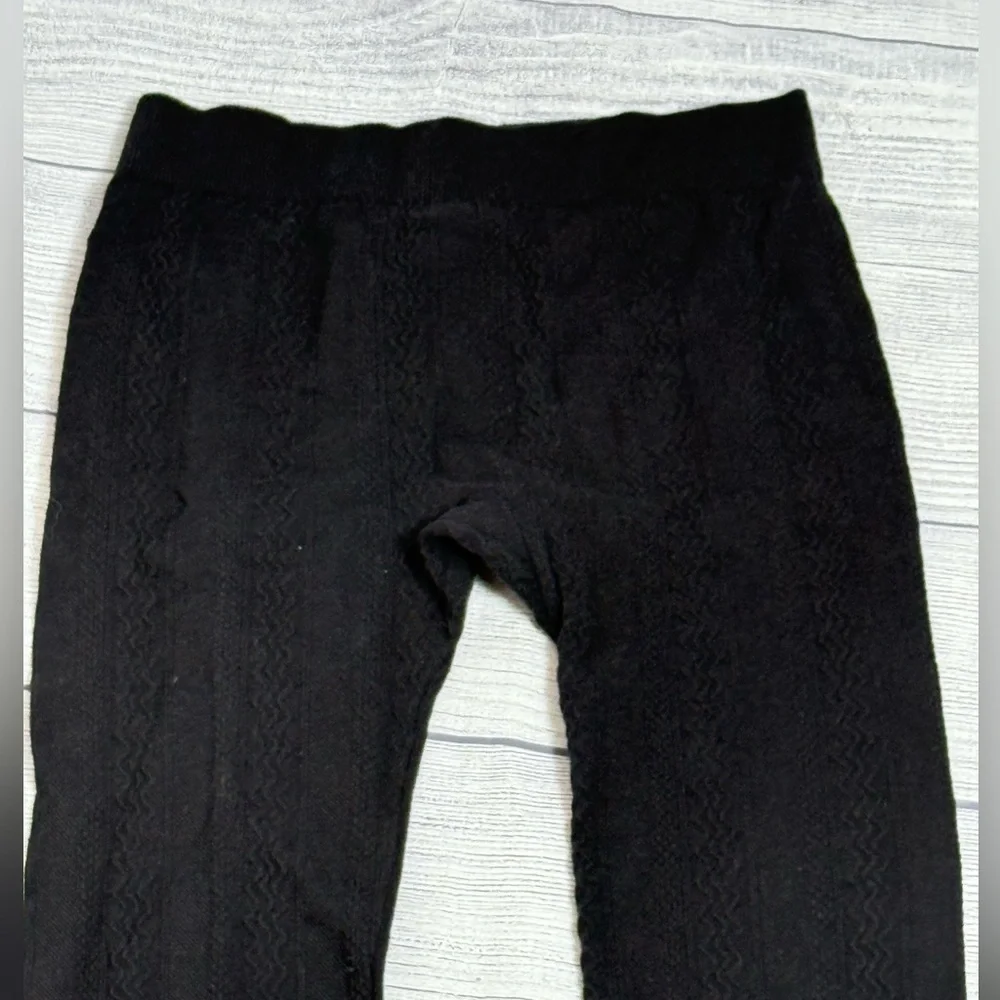 Faded Glory Thick Black Knit Leggings Size L/G (12-16)